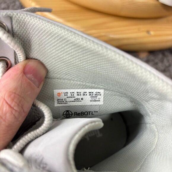 Timberland Campton Boots Womens 8.5 Nubuck Leather Light Gray Waterproof - Picture 8 of 9